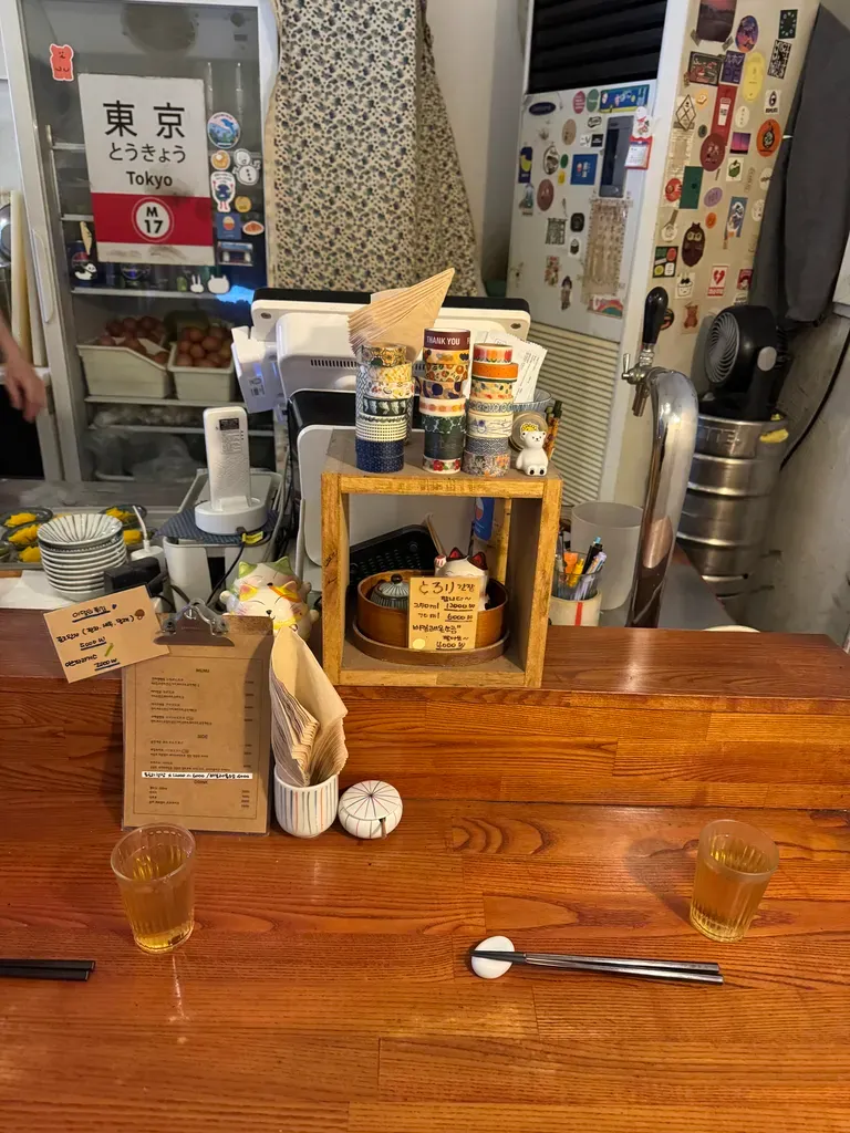 자리에 앉았을 때의 메뉴 및 소스 정보